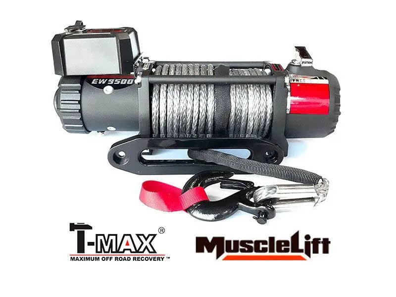 Treuil T-MAX Muscle Fit MW9500 | 4305 Kg | 12V | Cable Synthétique/Plasma - BYD Shark 2024+