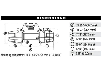 Treuil Warn Zeon XP12S 5.4T 12V - Corde Synthétique - BYD Shark 2024+